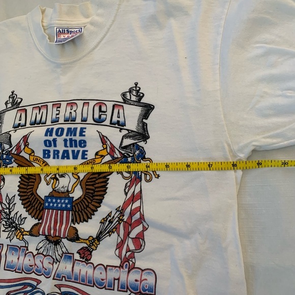 VTG God Bless America Men's T-Shirt Medium Eagle Flag Graphic Single Stitch - Picture 4 of 8